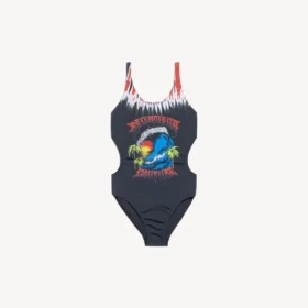 Extreme Tie-Dye-Badeanzug für Damen in Schwarz