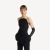 Figurbetontes Bustier-Top für Damen in Schwarz Figurbetontes Bustier-Top für Damen in Schwarz