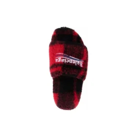Furry Slides „Fake Fur Red Black“ 654261W2F21