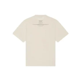 FW21 Couture – Pullover mit kastenförmigem Schnitt, Alphabet-Print, Rundhalsausschnitt und kurzen Ärmeln, beige, 651795TJV900905