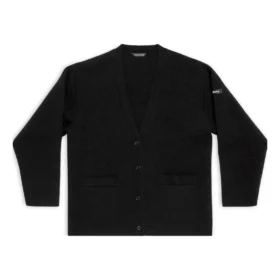 FW23 Strickjacke „Schwarzer doppelseitiger Wollstrick“ 771671T16751000 FW23 Strickjacke „Schwarzer doppelseitiger Wollstrick“ 771671T16751000