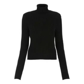 Gerippter bedruckter FREE-Rollkragenpullover „Schwarz“ 662722T32101070