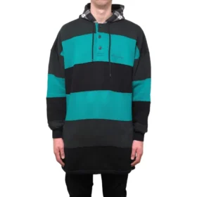 Gestreifter Oversize-Hoodie „Green Black“ 556137TDV325567 Gestreifter Oversize-Hoodie „Green Black“ 556137TDV325567