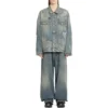 Graffiti-Denim-Jacke „Hellblau“ 721708TOW664036
