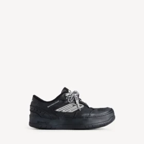 Hamptons Plateau-Sneaker für Damen in Schwarz