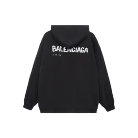 Handgezeichneter Balenciaga-Hoodie, mittlere Passform „Schwarz“ 600583TOVO61070