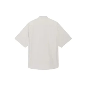 Herren-Baumwollhemd von Balenciaga, locker geschnitten, mit kurzen Ärmeln, grau 664627TKM102967