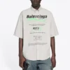 Herren-Baumwollhemd von Balenciaga, locker geschnitten, mit kurzen Ärmeln, grau 664627TKM102967