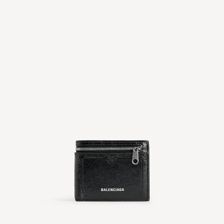 Herren-Brieftasche „Superbusy“ im quadratischen Faltformat in Schwarz Herren-Brieftasche „Superbusy“ im quadratischen Faltformat in Schwarz