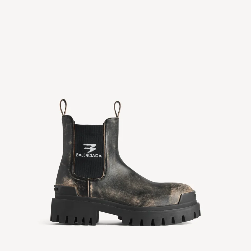 Herren-Chelsea-Stiefel „Strike“ in Schwarz/Beige Herren-Chelsea-Stiefel „Strike“ in Schwarz/Beige