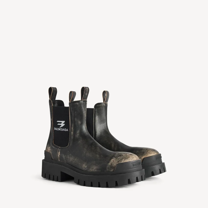 Herren-Chelsea-Stiefel „Strike“ in Schwarz/Beige Herren-Chelsea-Stiefel „Strike“ in Schwarz/Beige