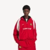 Herren-Fußball-Jacke in Lippenstiftrot