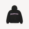 Herren-Hoodie „DIY Balenciaga Back“ mit Reißverschluss und normaler Passform in Schwarz Herren-Hoodie „DIY Balenciaga Back“ mit Reißverschluss und normaler Passform in Schwarz