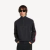 Herren-Hybrid-Pullover mit Reißverschluss in Dunkelgrau Herren-Hybrid-Pullover mit Reißverschluss in Dunkelgrau