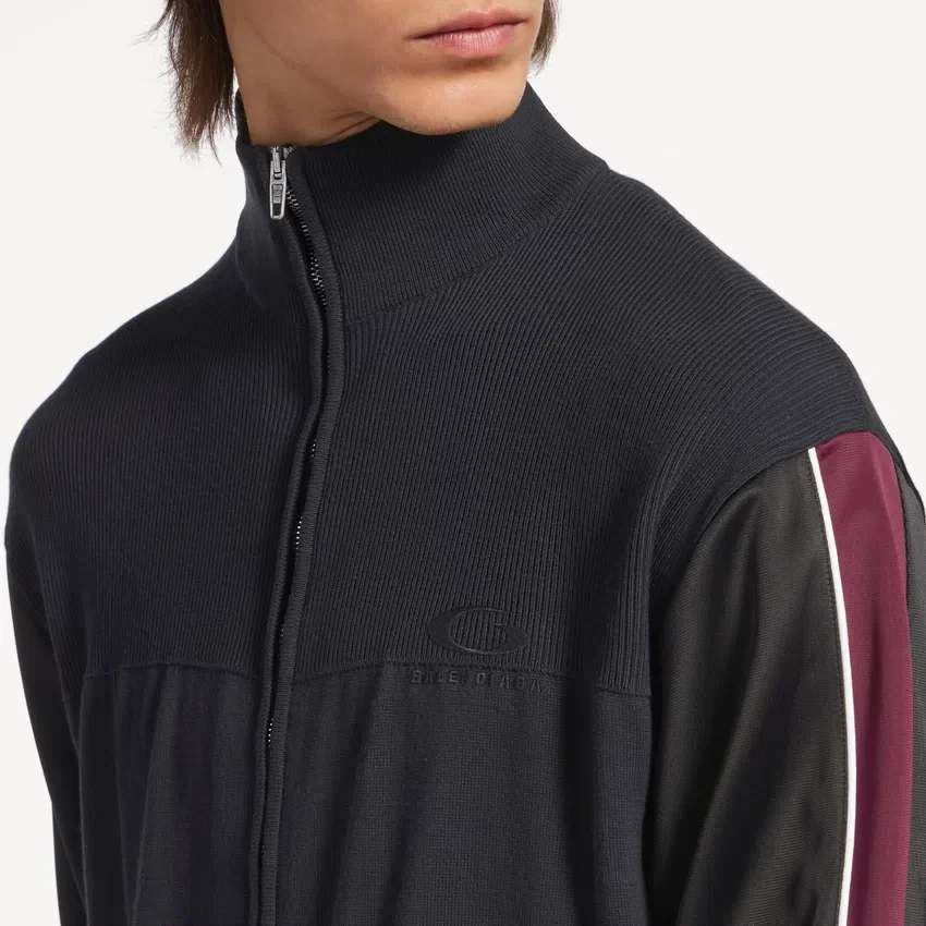 Herren-Hybrid-Pullover mit Reißverschluss in Dunkelgrau Herren-Hybrid-Pullover mit Reißverschluss in Dunkelgrau