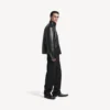 Herren-Jacke aus Lammfell mit Reißverschluss in Schwarz Herren-Jacke aus Lammfell mit Reißverschluss in Schwarz
