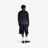 Herren-Jeansshorts aus Denim in Schwarz, bügelfrei
