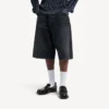 Herren-Jeansshorts aus Denim in Schwarz, bügelfrei