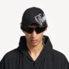 Herren-Kappe „Cursive“ in gewaschenem Schwarz
