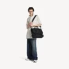 Herren-Messenger-Tasche im Army-Stil in Schwarz