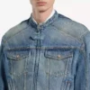 Herren-Motorradjacke aus Squeeze-Denim in Dunkelblau Herren-Motorradjacke aus Squeeze-Denim in Dunkelblau