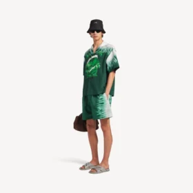 Herren-Shorts mit extremem Tie-Dye-Print in Relaxed-Fit, grün/weiß
