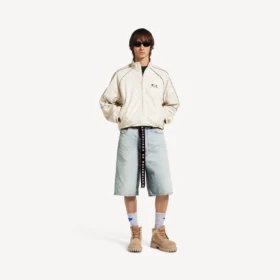 Herren-Shorts mit Gürtel in Hellblau