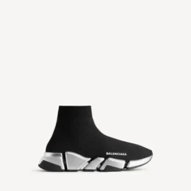 Herren-Sneaker „Speed 2.0“ aus recyceltem Strick in Schwarz/Silber