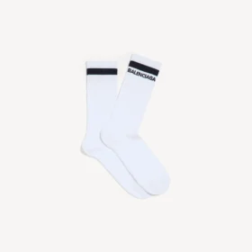 Herren-Socken mit Logo in Weiß/Schwarz