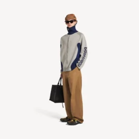 Herren-Strickjacke mit Reißverschluss von „Bodies“ in Grau/Marineblau