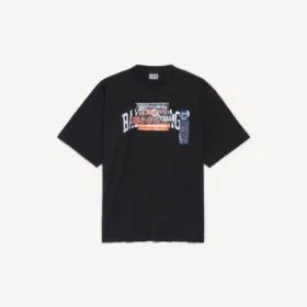 Herren-T-Shirt „Bumper Stickers“ in mittlerer Passform, schwarz