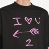 Herren-T-Shirt „i<3 u“ in schwarzer Medium-Passform