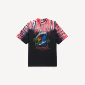 Herren-T-Shirt in schwarzer Farbe mit „Extreme Tie-Dye“-Motiv und mittlerer Passform