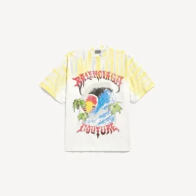 Herren-T-Shirt mit extremem Tie-Dye-Print in mittlerer Passform, in Weiß