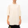 Herren-T-Shirt von Balenciaga mit gesticktem Logo, Rundhalsausschnitt, kurzärmelig, cremeweiß 641614TJV829757