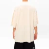 Herren-T-Shirt von Balenciaga mit gesticktem Logo, Rundhalsausschnitt, kurzärmelig, cremeweiß 641614TJV829757