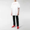 Herren-T-Shirt von Balenciaga mit Logo-Aufdruck, kurzärmelig, weiß, 583214TFV639783