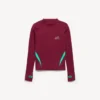 Herren-Techwear-Langarmshirt in Burgunderrot/Aqua