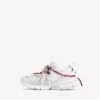 Damen-Track-Sneaker mit Schnürung in Weiß/Rot/Grau/Schwarz Damen-Track-Sneaker mit Schnürung in Weiß/Rot/Grau/Schwarz