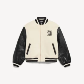 Herren-Varsity-Jacke von Balenciaga | NBA-Kollaboration in Elfenbein