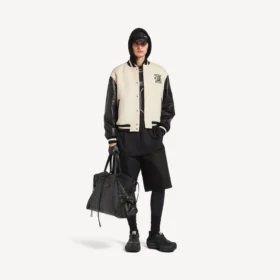 Herren-Varsity-Jacke von Balenciaga | NBA-Kollaboration in Elfenbein