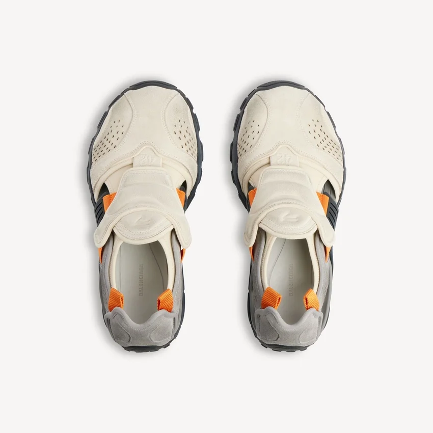Herren-Wandersandale als Sneaker in Grau/Beige/Orange/Schwarz Herren-Wandersandale als Sneaker in Grau/Beige/Orange/Schwarz