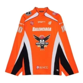 Hockey-T-Shirt mit Einsätzen und langen Ärmeln „Orange“ 657105TKV247074