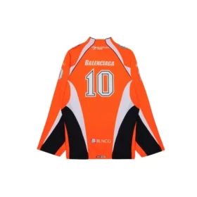 Hockey-T-Shirt mit Einsätzen und langen Ärmeln „Orange“ 657105TKV247074