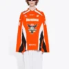 Hockey-T-Shirt mit Einsätzen und langen Ärmeln „Orange“ 657105TKV247074