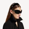 Holli-Flachstirnband für Damen in Schwarz/Glänzendem Silber