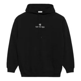 Hoodie mit langen Ärmeln und Alphabet-Aufdruck, schwarz 578135TJVE11034