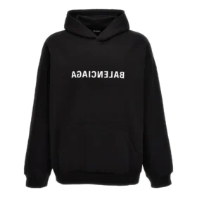 Hoodie mit umgekehrtem Logo „Schwarz“ 674986TNVR31070