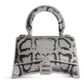 Hourglass Xs Handtasche mit Kettenstickerei „Silver“ 7204712AARN8110