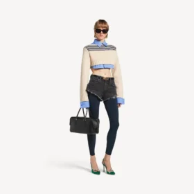 Hybrid-Pullover für Damen in Marineblau/Weiß Hybrid-Pullover für Damen in Marineblau/Weiß